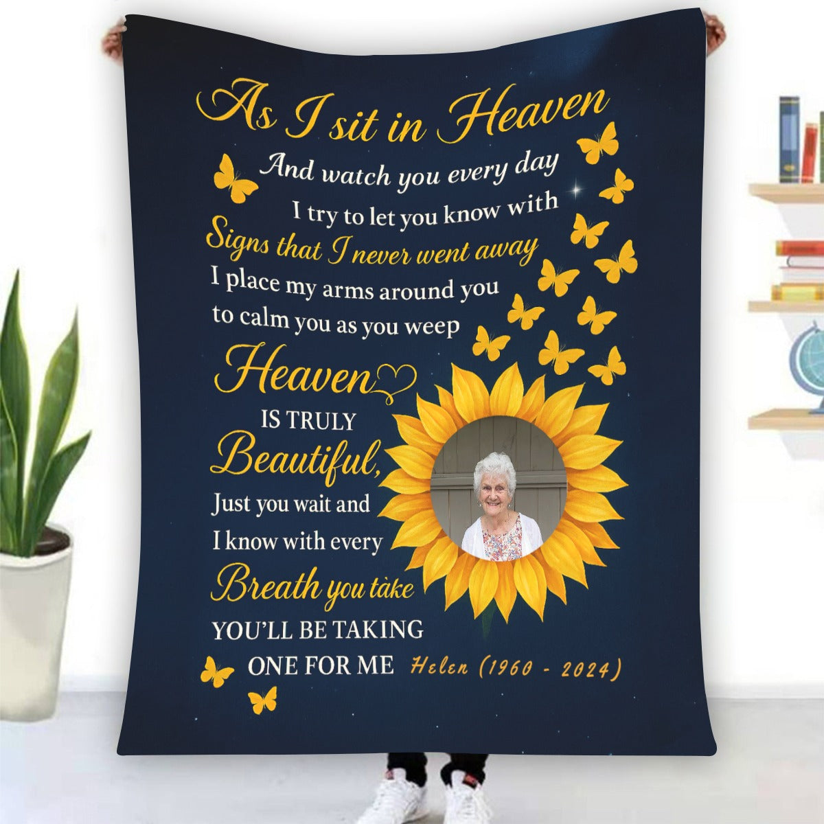 Sunflower Memorial - Personalized Photo Blanket