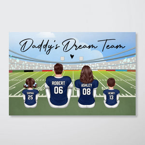 American Football DAD GRANDPA Dream Team Personalized Poster, Unique 2025 Father's Day Gift For Dad, For Grandpa, For Husband