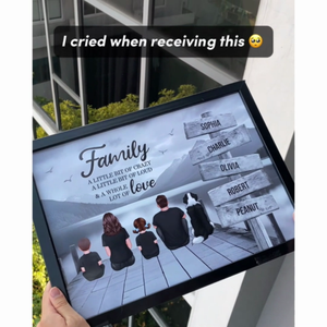 Retro Vintage Family A Little Whole Lot of Love Sign Posts Personalized Poster, Unique 2025 Father's Day Gift For Dad, Husband