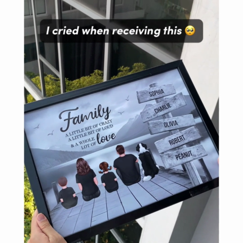Retro Vintage Family A Little Whole Lot of Love Sign Posts Personalized Poster, Unique 2025 Father's Day Gift For Dad, Husband