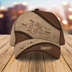 Daddy's Team Fist Bump Personalized Classic Cap, Unique Father's Day Gift for Dad, Gift for Husband, Gift for Grandpa
