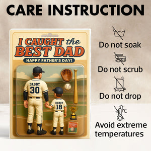We Caught the Best Dad, Grandpa Baseball Custom Figure Personalized Acrylic Block Plaque, Father's Day Gift for Dad, Gift for Husband, Gift for Grandpa