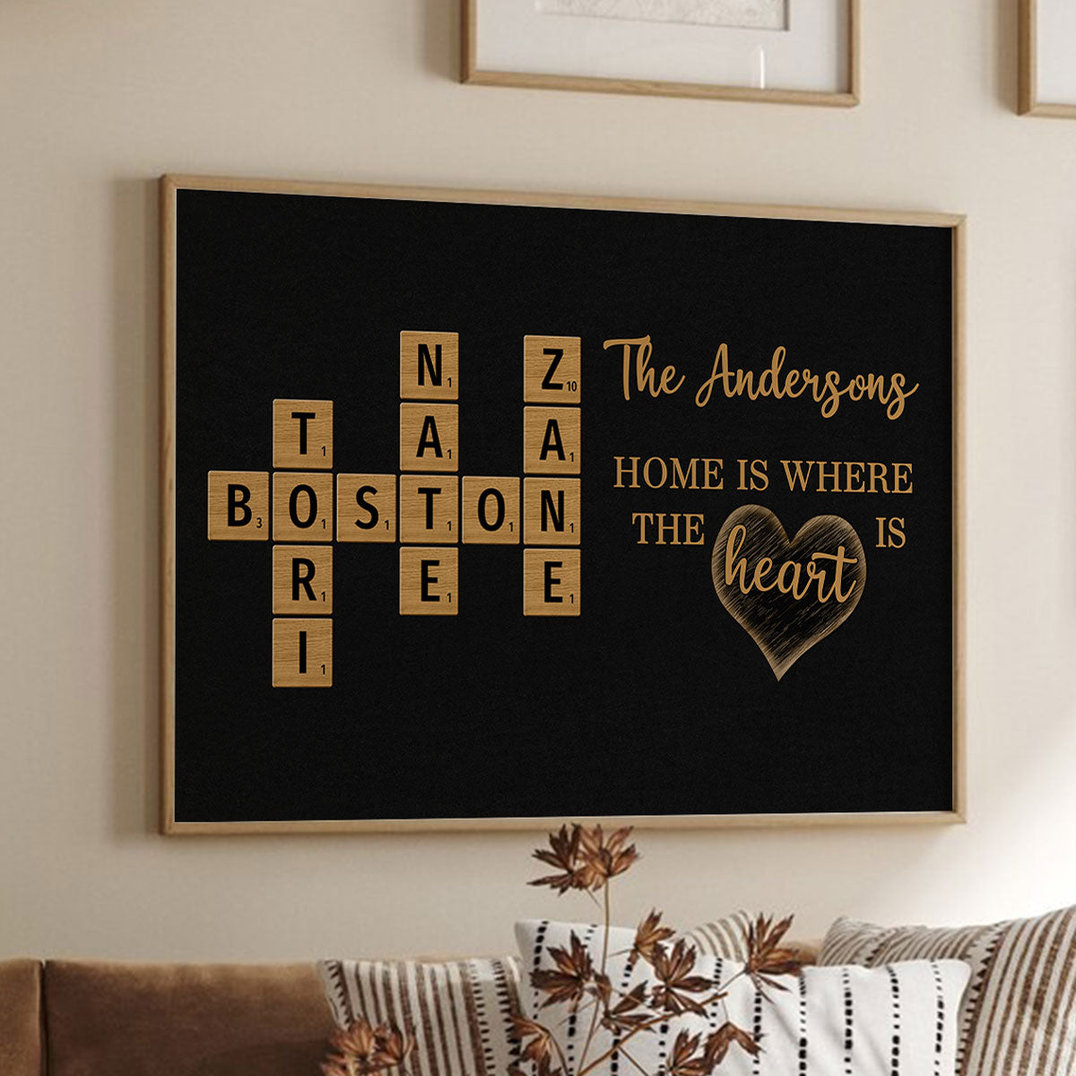 Family Whole Lot Of Love Crossword Puzzle Art - Captured In A Moment, Cherished For A Lifetime Personalized Poster, Unique & Meaningful Gift For Family
