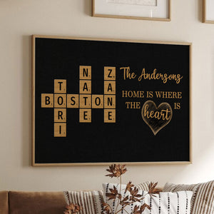 Family Whole Lot Of Love Crossword Puzzle Art - Captured In A Moment, Cherished For A Lifetime Personalized Poster, Unique & Meaningful Gift For Family