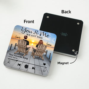 Eternal Love Couple Sitting On The Lake Dock Personalized Music Fridge Magnet, Heartfelt 2025  Gift For Couple, For Him, For Her, Boyfriend, Girlfriend, Husband, Wife