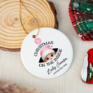 Personalized Baby's First Christmas On the Inside Ornament, Custom Pregnancy Reveal Ornament, New Year Gift For Expecting Parents