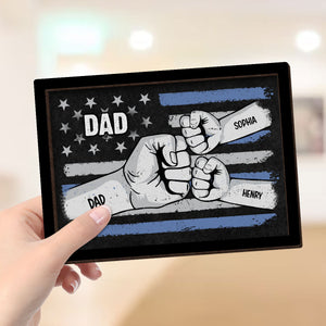 Dad Fist Bump Nation Flag Personalized 2-Layered Wooden Plaque, Father's Day Gift For Dad, For Husband