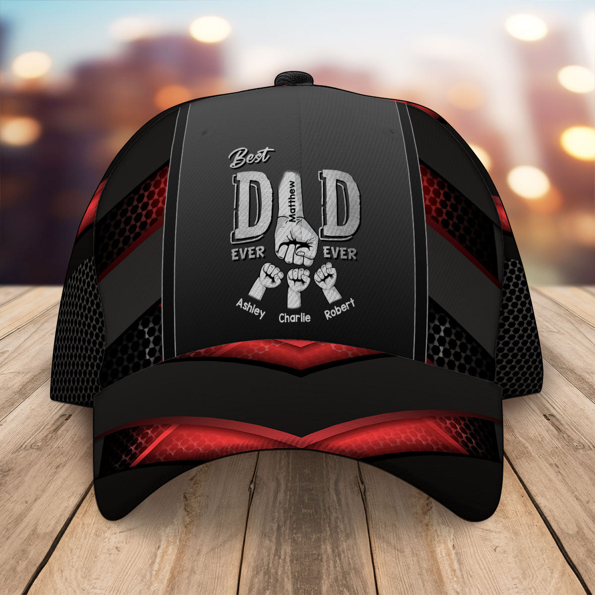 Best Dad Ever Fist Bump Personalized Classic Cap, Gift For Dad, Gift For Husband, for Father's Day
