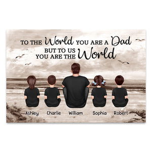 Dad And Sons Daughters Retro Vintage Beach Personalized Poster| Heartfelt Gift For Dad, For Husband
