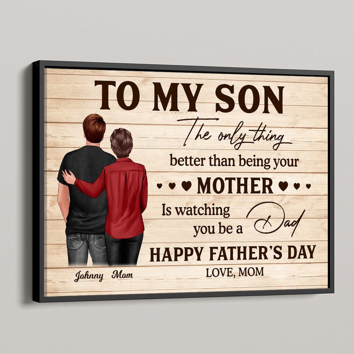 To My Son Happy Father's Day Personalized Poster, Heartfelt 2025 Father's Day Gift For Son