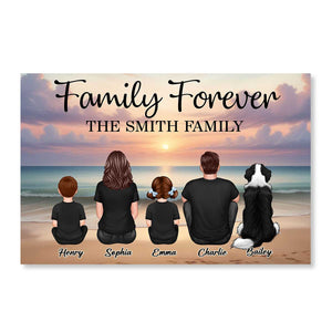 Eternal Beach Landscape Family Personalized Poster, Heartfelt Father's Day Gift For Dad, Husband