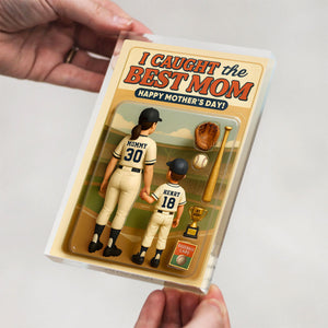 We Caught the Best Mom Baseball Custom Figure Personalized Acrylic Block Plaque, Gift for Mom, Gift for Wife