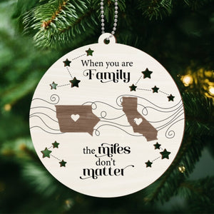Personalized 2-Layered Wooden Ornament – A Gift of Togetherness for Long Distance Family, Friends, or Sisters