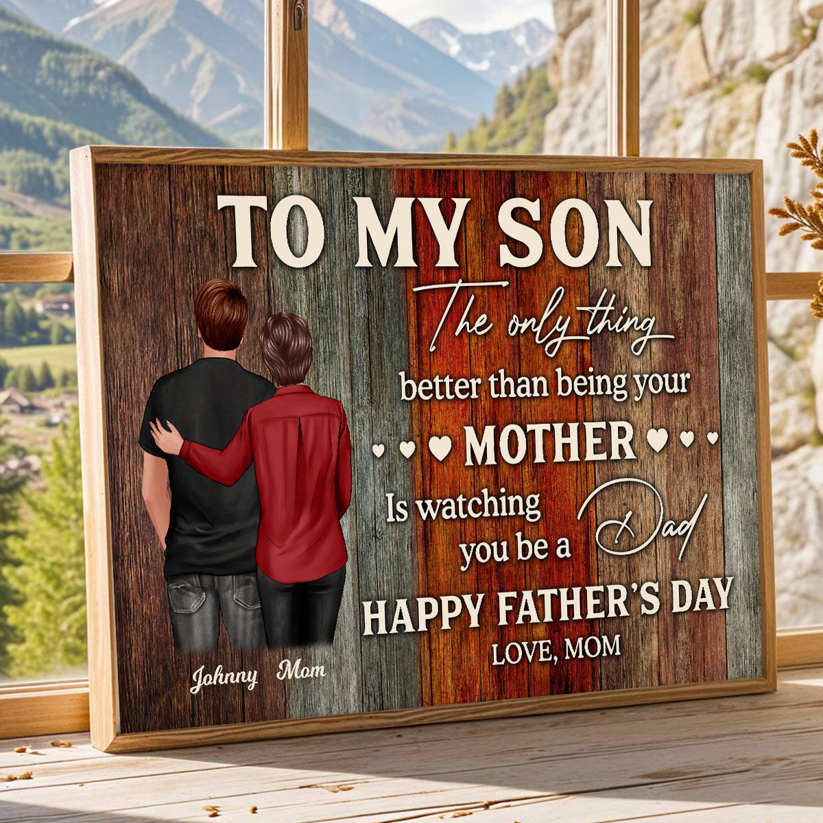 To My Son Happy Father's Day Personalized Poster, Heartfelt 2025 Father's Day Gift For Son