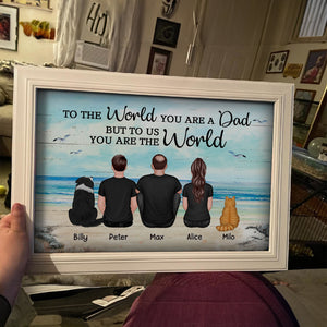 Dad And Sons Daughters Retro Vintage Beach Personalized Poster| Heartfelt Gift For Dad, For Husband