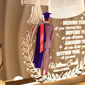 Behind You All Your Memories Graduation Gift Personalized Custom Shape Warm LED Night Light
