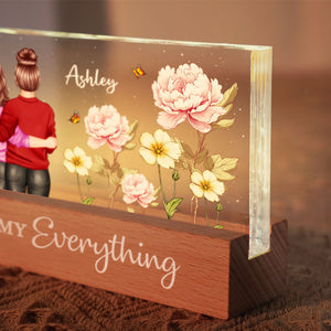 Couple Birth Month Flower Personalized Acrylic Block LED Night Light, Heartfelt 2025  Gift For Him, For Her, Boyfriend, Girlfriend, Husband, Wife