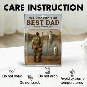 We Hooked The Best Dad Fishing With Kids' Names Custom Figure Personalized Acrylic Block Plaque, Perfect Father's Day Gift For Husband, For Dad, Fishing Lover