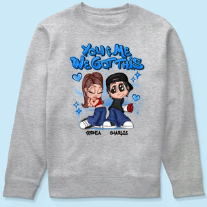 Y2K Couple Airbrushed Personalized Shirt, Perfect 2025  Gift For Him For Her