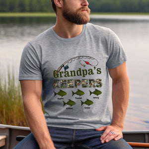 Grandpa‘s Keepers Camouflage Pattern Fishing Personalized Shirt, Unique 2025 Father's Day Gift For Grandpa, Dad