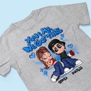Y2K Couple Airbrushed Personalized Shirt, Perfect 2025  Gift For Him For Her