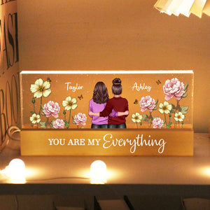 Couple Birth Month Flower Personalized Acrylic Block LED Night Light, Heartfelt 2025  Gift For Him, For Her, Boyfriend, Girlfriend, Husband, Wife