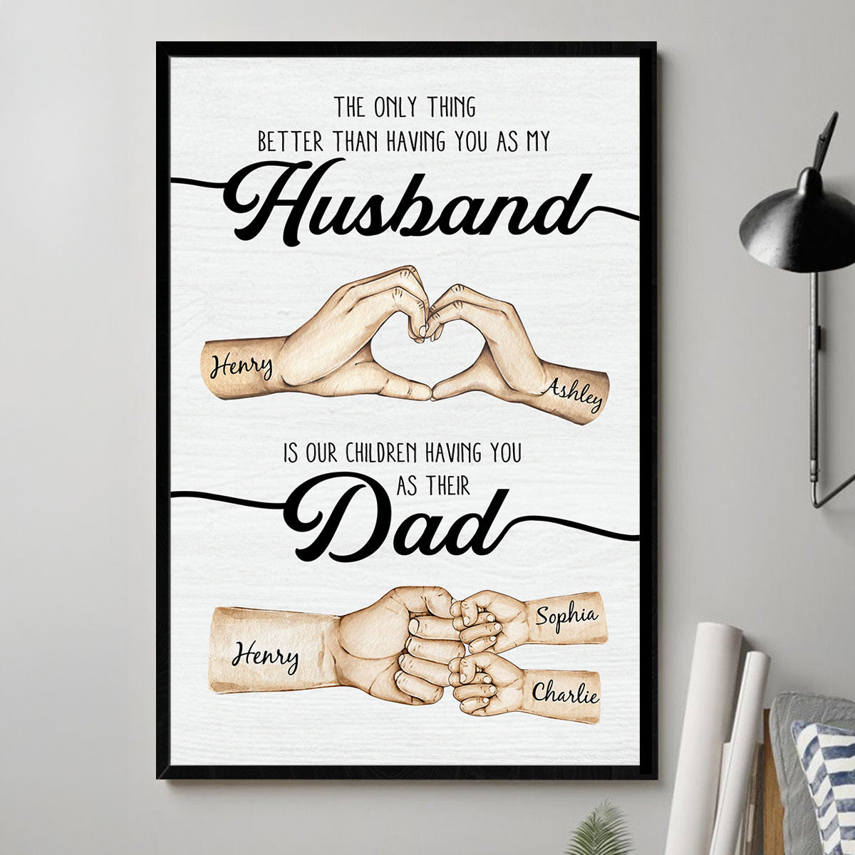 The Only Thing Better Husband Dad Hands Personalized Poster, Father's Day Gift for Husband, Gift for Dad