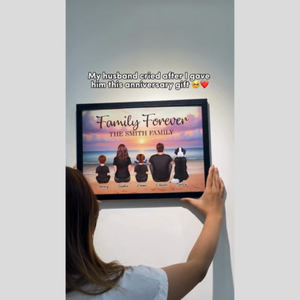 Eternal Beach Landscape Family Personalized Poster, Heartfelt Father's Day Gift For Dad, Husband