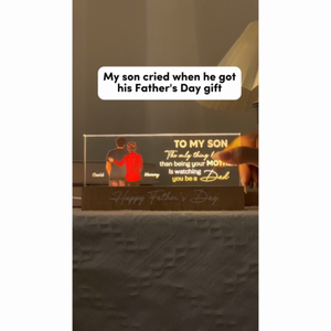 From Mom To Son Personalized LED Night Light| Heartfelt Father's Day Gift For Son