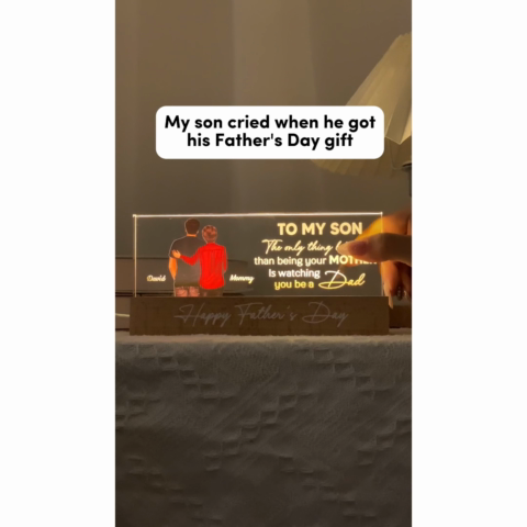 From Mom To Son Personalized LED Night Light| Heartfelt Father's Day Gift For Son