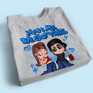 Y2K Couple Airbrushed Personalized Shirt, Perfect 2025  Gift For Him For Her