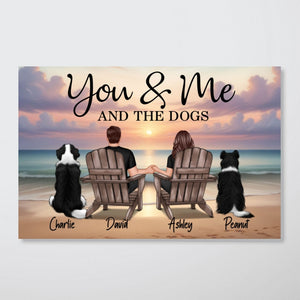 You Me And The Dogs Cats Beach Landscape Personalized Poster, Heartfelt 2025  Gift, Anniversary Gift, Birthday Gift For Him, For Her, Boyfriend, Girlfriend, Husband, Wife