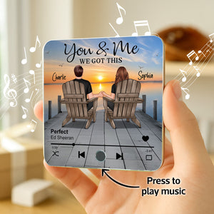 Eternal Love Couple Sitting On The Lake Dock Personalized Music Fridge Magnet, Heartfelt 2025  Gift For Couple, For Him, For Her, Boyfriend, Girlfriend, Husband, Wife