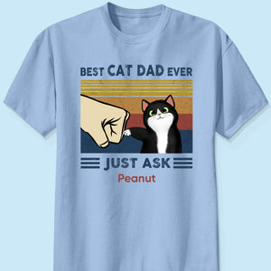Best Cat Dad Ever - Personalized Father's Day Gift | Premium Cotton T-Shirt