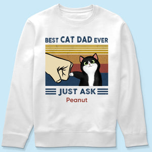Best Cat Dad Ever - Personalized Father's Day Gift | Premium Cotton T-Shirt