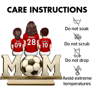 Soccer Mom And Kids Personalized Standing Wooden Plaque, Gift for Mom, Gift for Wife