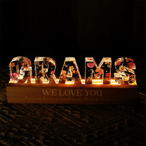 Custom Flower Printed LED Night Light, Birth Month Flower, Gift for Mom, Gift for Grandma, Gift for Wife