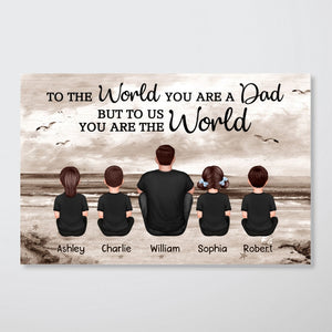 Dad And Sons Daughters Retro Vintage Beach Personalized Poster| Heartfelt Gift For Dad, For Husband