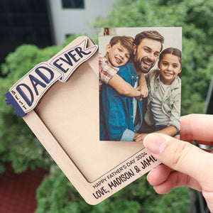 Gift for Dad Grandpa Personalized Picture Frame, Custom Photo Car Visor Clip