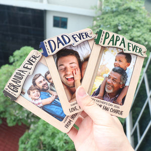 Gift for Dad Grandpa Personalized Picture Frame, Custom Photo Car Visor Clip
