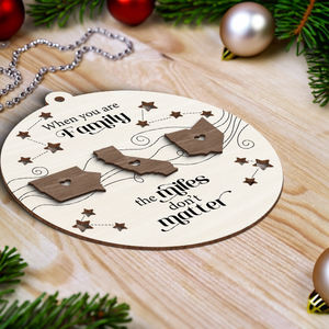 Personalized 2-Layered Wooden Ornament – A Gift of Togetherness for Long Distance Family, Friends, or Sisters