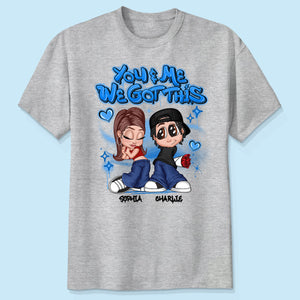 Y2K Couple Airbrushed Personalized Shirt, Perfect 2025  Gift For Him For Her