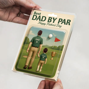 Best Dad By Par Golf Custom Figure Personalized Acrylic Block Plaque, Father's Day Gift for Dad, Gift for Husband