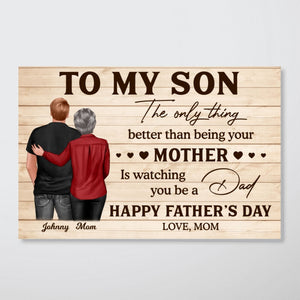 To My Son Happy Father's Day Personalized Poster, Heartfelt 2025 Father's Day Gift For Son