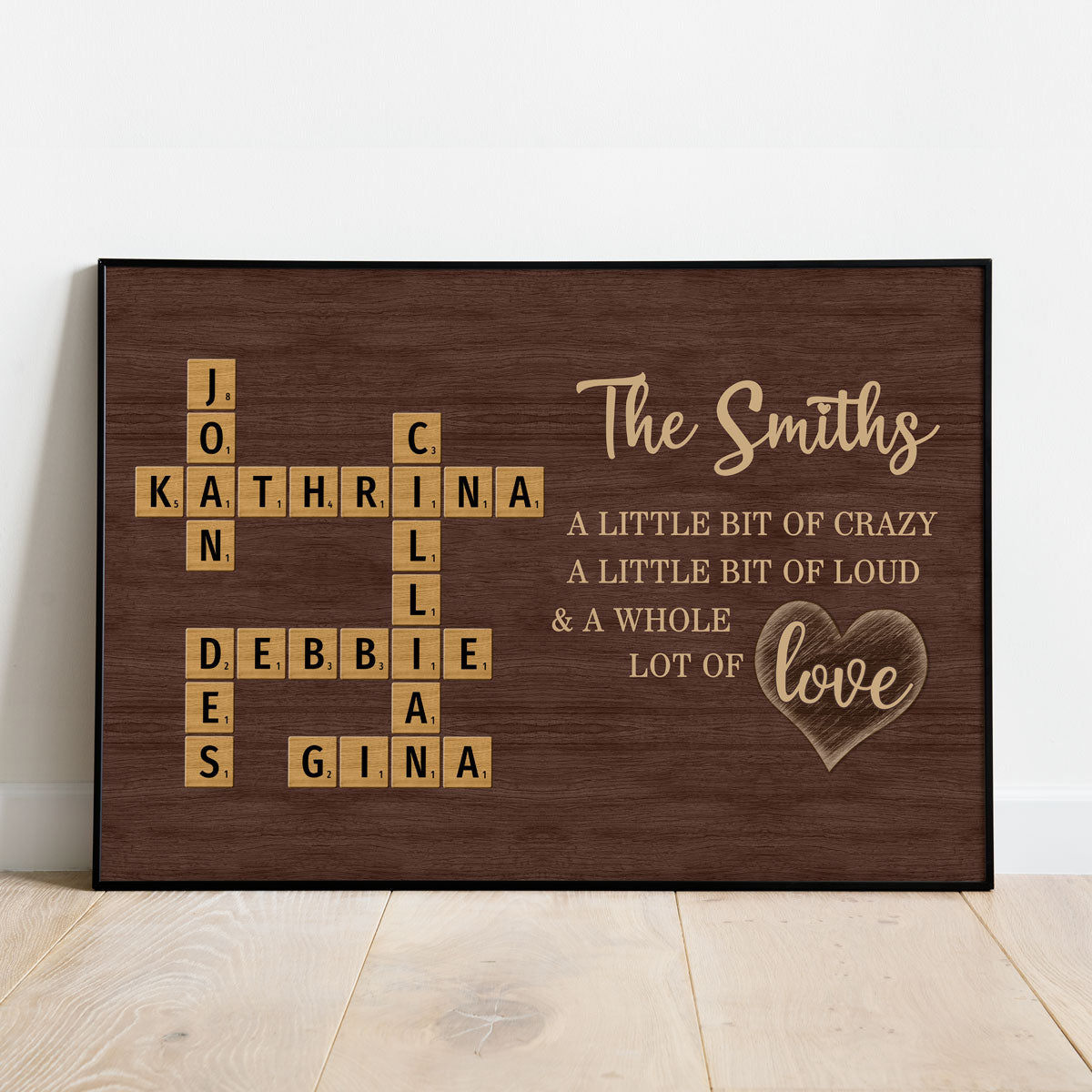 Family Whole Lot Of Love Crossword Puzzle Art - Captured In A Moment, Cherished For A Lifetime Personalized Poster, Unique & Meaningful Gift For Family