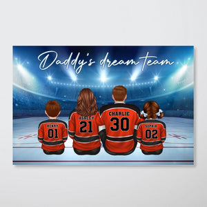 Hockey Team Personalized Poster, Gift For Family, Father's Day Gift for Dad, Grandpa, Husband