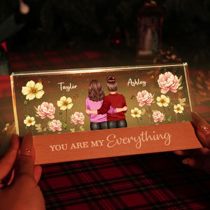 Couple Birth Month Flower Personalized Acrylic Block LED Night Light, Heartfelt 2025  Gift For Him, For Her, Boyfriend, Girlfriend, Husband, Wife