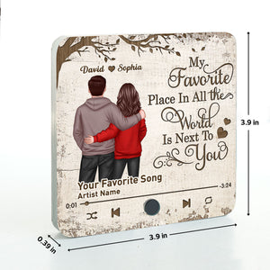 Favorite Place In The World Couple Standing Back View Personalized Music Fridge Magnet, Heartfelt 2025  Gift, Anniversary Gift For Couple, For Him, For Her, Husband, Wife