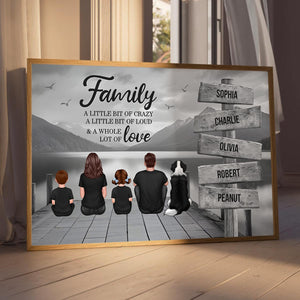 Retro Vintage Family A Little Whole Lot of Love Sign Posts Personalized Poster, Unique 2025 Father's Day Gift For Dad, Husband