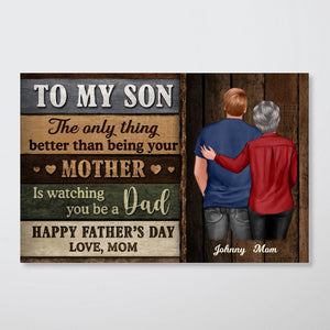 Colored Wood Pallets To My Son Happy Father's Day Personalized Poster, Heartfelt Father's Day Gift For Son